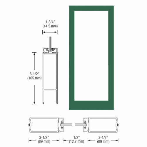 Custom Anodized Custom Single Blank 400 Medium Stile Center Hung Entrance Door - No Prep