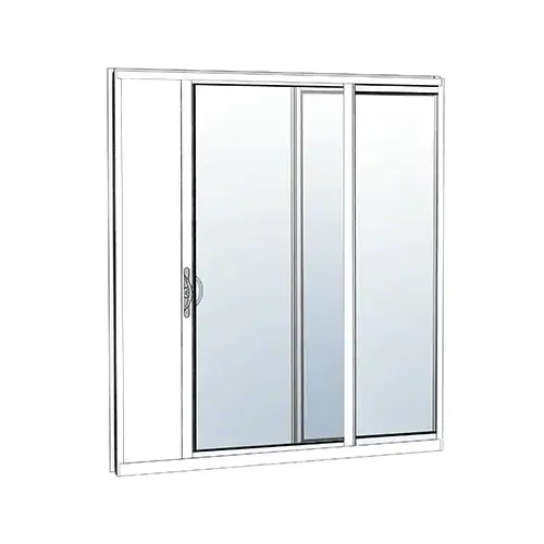 CRL-U.S. Aluminum HS312BBK52 White KYNAR Paint XO Sliding Door Thermally Broken Block Frame Unglazed KD Kit