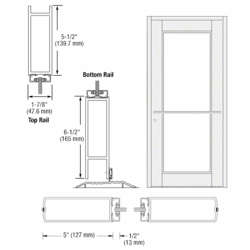 White KYNAR Paint Custom Single Series 850 Durafront Wide Stile Center Pivot Entrance Door for Overhead Concealed Door Closer