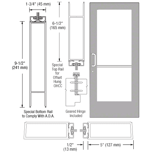 CRL-U.S. Aluminum CD51911 Clear Anodized Custom Single Series 550 Wide ...