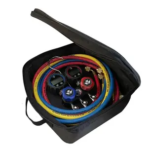 MasterCool 94261 Mastercool Black Series Mini Fold COMPACT 2-Way Aluminum Manifold A2l Ready