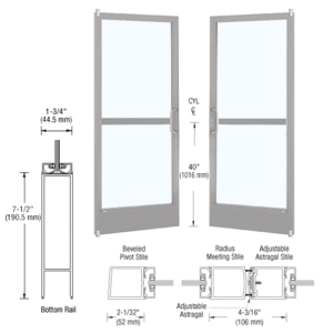 CRL-U.S. Aluminum HZ22211 Clear Anodized Custom Pair Series 250 Narrow ...