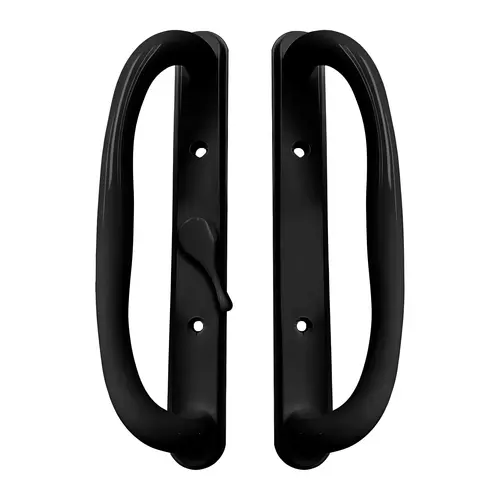 Patio Door Handle Set Offset Latch Without Key Black Finish