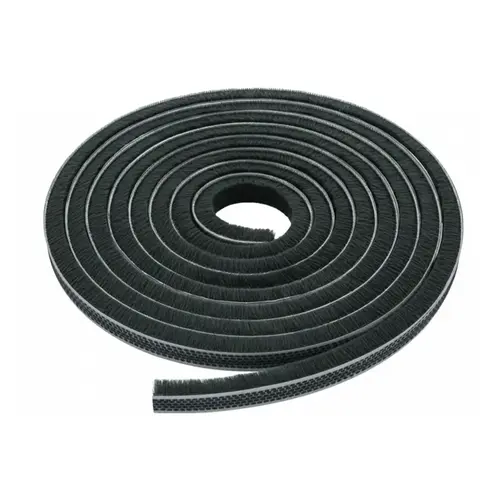100ft Roll Storefront Door Pile Weatherstrip, 0.450" Pile Height, 0.437" Backing Width-Gray