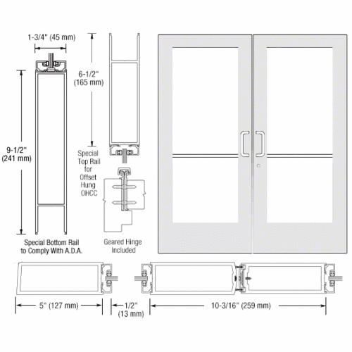 CRL-U.S. Aluminum CD52952 White KYNAR Paint Custom Pair Series 550 Wide ...