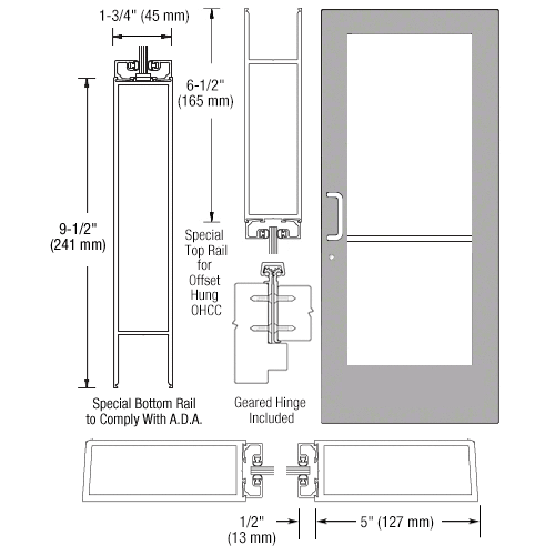 CRL-U.S. Aluminum DE51911 Clear Anodized Custom Single Series 550 Wide ...