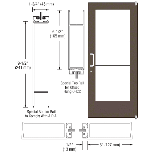 CRL-U.S. Aluminum DE51122 Bronze Black Anodized Custom Single Series ...