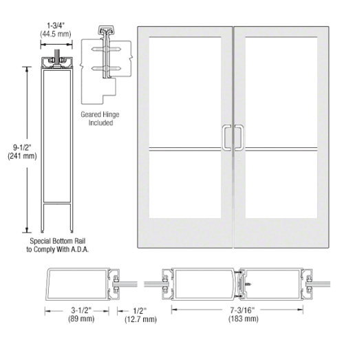 CRL-U.S. Aluminum CD42852 White KYNAR Paint Custom Pair Series 400 ...