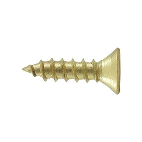 #10, 3/4" Length Flat Head Phillips Drive Wood Screw Steel Polished Brass / Brushed Brass