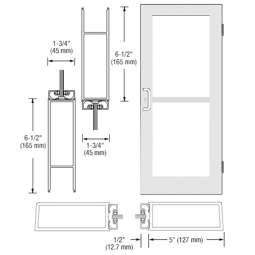 CRL-U.S. Aluminum DZ51452 White KYNAR Paint Custom Single Series 550 ...