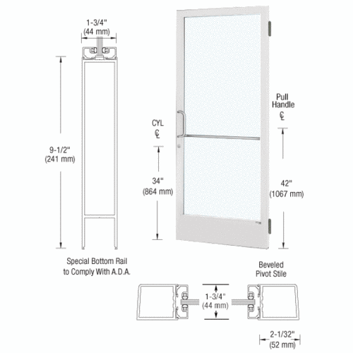 CRL-U.S. Aluminum DE21552 White KYNAR Paint Custom Single 36