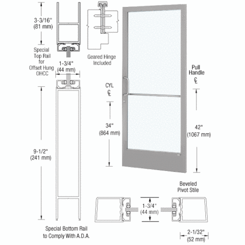 CRL-U.S. Aluminum DE21911 Clear Anodized Custom Single Series 250 ...