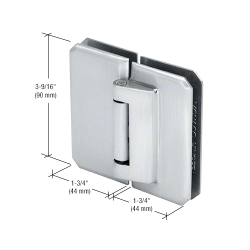 Satin Chrome Monaco 181 Series 180 Degree Glass-to-Glass Hinge Swings Out Only
