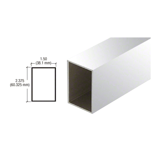 Silver 1.5" x 2.375" Aluminum Box Extrusion - 212" Length