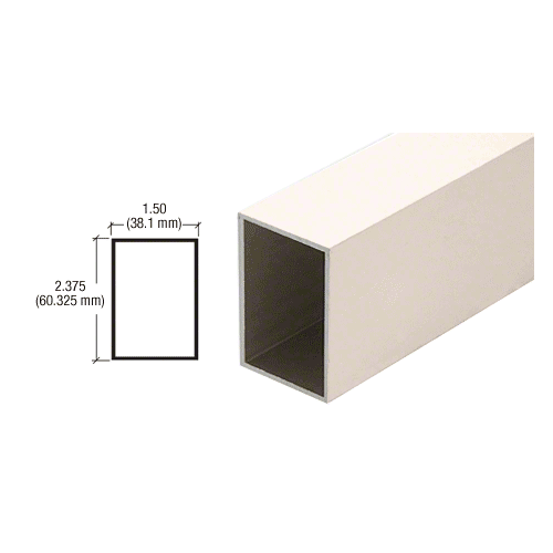 Almond 1.5" x 2.375" Aluminum Box Extrusion - 212" Length