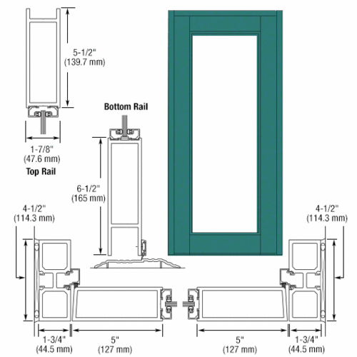 Custom Anodized Blank Single Series 850 Durafront Wide Stile Offset Hung Entrance Door- No Prep