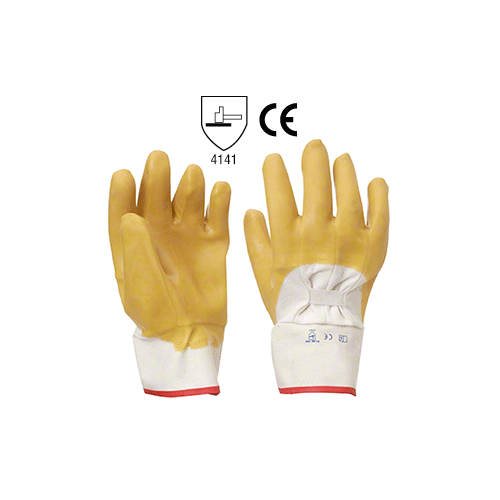 Gauntlet Cuff Smooth Natural Rubber Palm Gloves