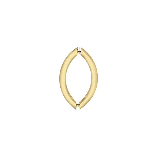 Satin Brass 6" Crescent Style Back-to-Back Pull Handles Without Metal Washers