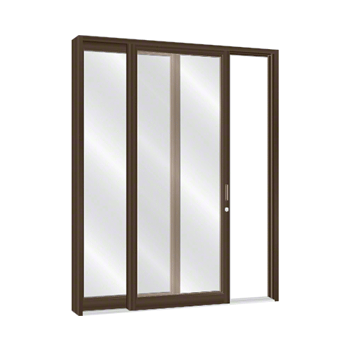 Series 2000 Bronze Anodized Blank Multi-Panel 48" x 96" Series 2000 Narrow Stile Sliding Entrance Door