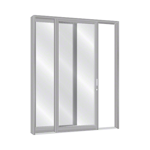 Clear Anodized Series 2000 Blank Multi-Panel 48" x 96" Series 2000 Narrow Stile Sliding Entrance Door