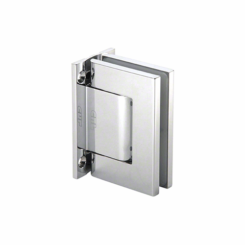CRL H8010CH Brite Chrome Oil Dynamic Full Back Plate Wall-to-Glass Hinge - Hold Open