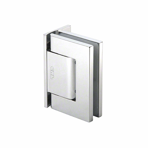 Brite Chrome Biloba Offset Back Plate Wall-to-Glass Hinge - No Hold Open
