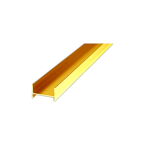 Brite Gold Anodized 72" Frameless Sliding Shower Door Side Jamb Extrusion for 1/4" and 3/8" Glass