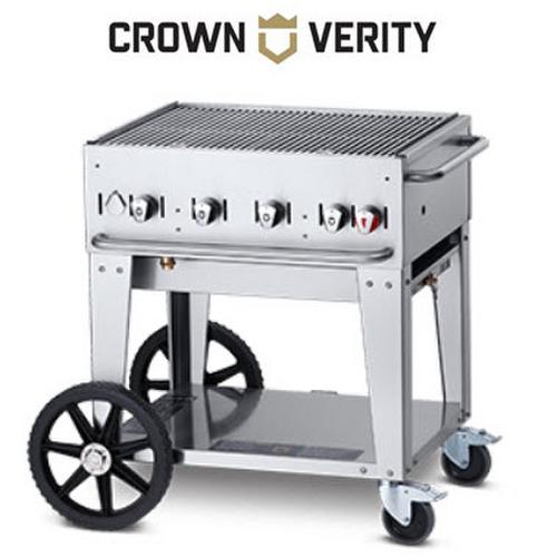 Crown Verity 30" Portable Stainless Steel Outdoor Barbecue Grill, Natural Gas, MCB-30-NG