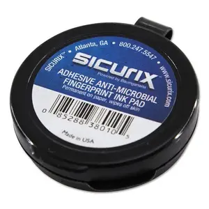 SICURIX BAU38010 Fingerprint Ink Pad 1.5" Diameter Black