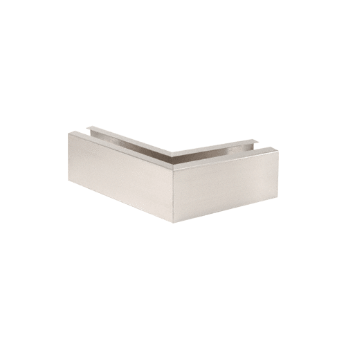 Brushed Stainless 12" 135 Degree Mitered Corner Cladding for L21S Series Standard Square Base Shoe