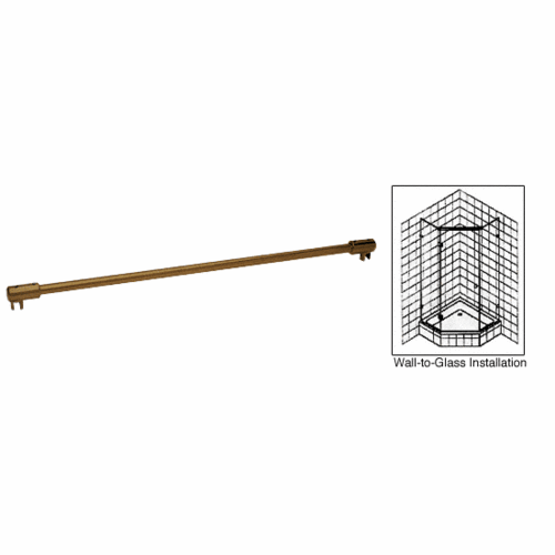 Antique Brass 51" Frameless Shower Door Fixed Panel Glass-To-Glass Support Bar for 3/8" to 1/2" Thick Glass