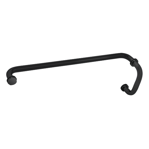 CRL BM6X24MBL Matte Black 6" Pull Handle and 24" Towel Bar BM Series Combination With Metal Washers
