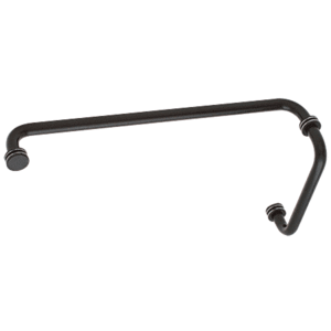 CRL BM8X18BL Black 8" Pull Handle and 18" Towel Bar BM Series Combination With Metal Washers