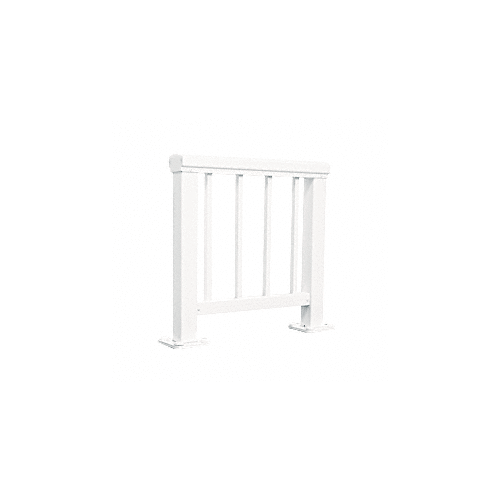 White Large Aluminum Railing Showroom Picket Display without Wood Base