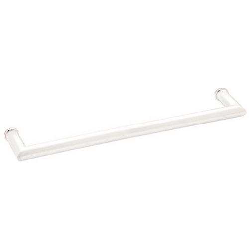 White 24" MT Series Round Tubing Mitered Corner Single-Sided Towel Bar