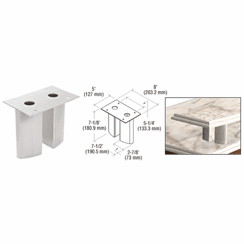 Tapered 7-1/8" Brushed Stainless Steel Post Support