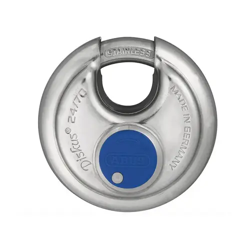 2-3/4 In. Original Diskus Padlock, 25/64 In. Diameter Shackle Keyed Alike to EE01108