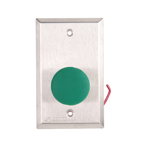 5210 Series Exit Push Button, 1-9/16 In. Diameter Mushroom Button, with Form Z Pneumatic 2-60 Delay, Green Button