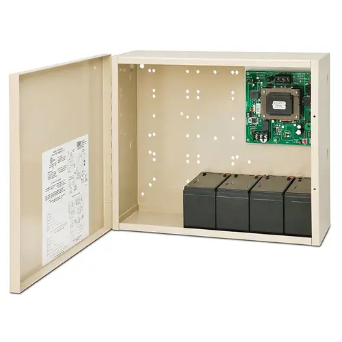 1.5 Amp Power Supply, 12/24 VDC Field Selectable, Class 2 Output, Universal Controller for 2 Doors, with 16 In. Wide by 14 In. high by 6.5 In. Deep Box