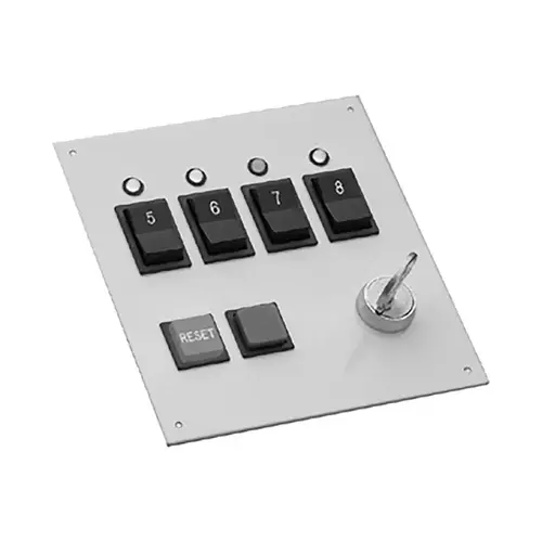 Modular Control Console, Four Momentary Switches with LEDs, Alarm, Reset Push Button and Key Lock