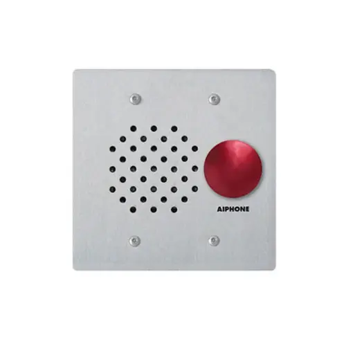 Standard Intercom to IX Series Adaptor, 2-Gang Mount Vandal Proof and Weather Resistant Sub Station, Designed for use with the NEM, NDR and NDRM System, with Red Mushroom Button, 12 Gauge Stainless Steel