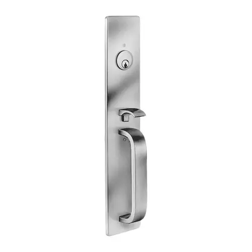 Apex and Olympian Series Wide Stile Trim, Key Controls Thumb Piece, B Design Pull, Requires 1-1/4" Mortise Type Cylinder, Retrofit Trim, Bright Brass