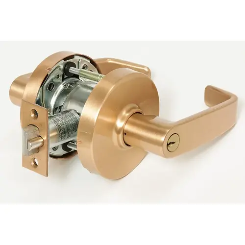 10 Line G04 Storeroom/Closet Lever Lockset, Satin Bronze