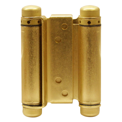 4" Double Acting Mortise Spring Hinge Satin Brass Finish