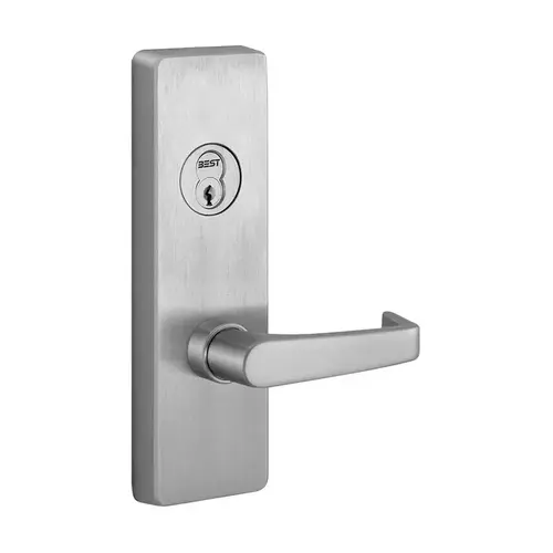 Left Hand Reverse Key Retracting Latchbolt Exit Trim with B Lever Satin Stainless Steel Finish