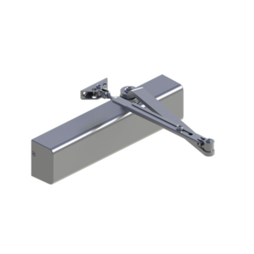 Adjustable Regular Stop Track Arm Door Closer  Aluminum Finish