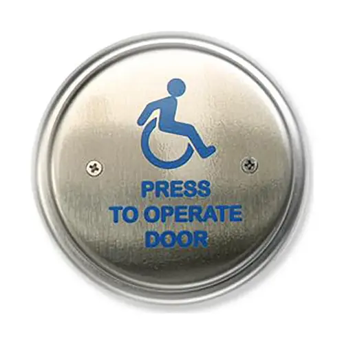 Stainless Steel Push Switch Press to Operate Door Wheelchair 4-1/2" Round