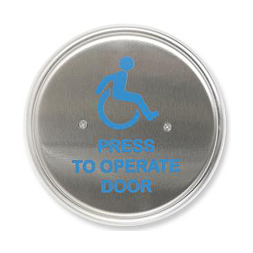 MS Sedco 59R6-HSS Stainless Steel Push Switch Press to Operate Door Wheelchair 6" Round