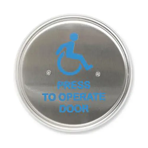 MS Sedco 59R6-HSS Stainless Steel Push Switch Press to Operate Door Wheelchair 6" Round