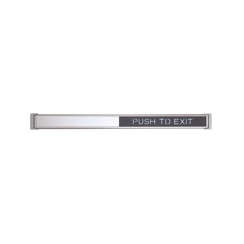 Schlage Electronics 672 42 628 GID 42" Touch Bar for Aluminum, Hollow Metal, and Wood Doors with Glow in the Dark Letter " Push to Exit " Aluminum Finish